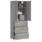vidaXL Highboard Grau Sonoma 69,5x34x180 cm Holzwerkstoff vidaXL Highboard Grau Sonoma 69,5x34x180 cm Holzwerkstoff