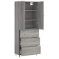 vidaXL Highboard Grau Sonoma 69,5x34x180 cm Holzwerkstoff vidaXL Highboard Grau Sonoma 69,5x34x180 cm Holzwerkstoff