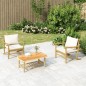 vidaXL 3-tlg. Garten-Lounge-Set mit Kissen Creme Bambus vidaXL 3-tlg. Garten-Lounge-Set mit Kissen Creme Bambus