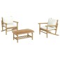 vidaXL 3-tlg. Garten-Lounge-Set mit Kissen Creme Bambus vidaXL 3-tlg. Garten-Lounge-Set mit Kissen Creme Bambus