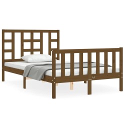 vidaXL Massivholzbett mit Kopfteil Honigbraun 120x200 cm