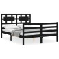 vidaXL Massivholzbett mit Kopfteil Schwarz 140x190 cm vidaXL Massivholzbett mit Kopfteil Schwarz 140x190 cm