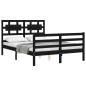 vidaXL Massivholzbett mit Kopfteil Schwarz 140x190 cm vidaXL Massivholzbett mit Kopfteil Schwarz 140x190 cm