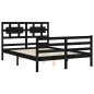 vidaXL Massivholzbett mit Kopfteil Schwarz 140x190 cm vidaXL Massivholzbett mit Kopfteil Schwarz 140x190 cm