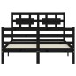 vidaXL Massivholzbett mit Kopfteil Schwarz 140x190 cm vidaXL Massivholzbett mit Kopfteil Schwarz 140x190 cm