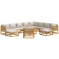 vidaXL 12-tlg. Garten-Lounge-Set mit Hellgrauen Kissen Massivholz vidaXL 12-tlg. Garten-Lounge-Set mit Hellgrauen Kissen Massivholz