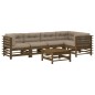 vidaXL 6-tlg. Garten-Lounge-Set mit Kissen Honigbraun Massivholz vidaXL 6-tlg. Garten-Lounge-Set mit Kissen Honigbraun Massivholz