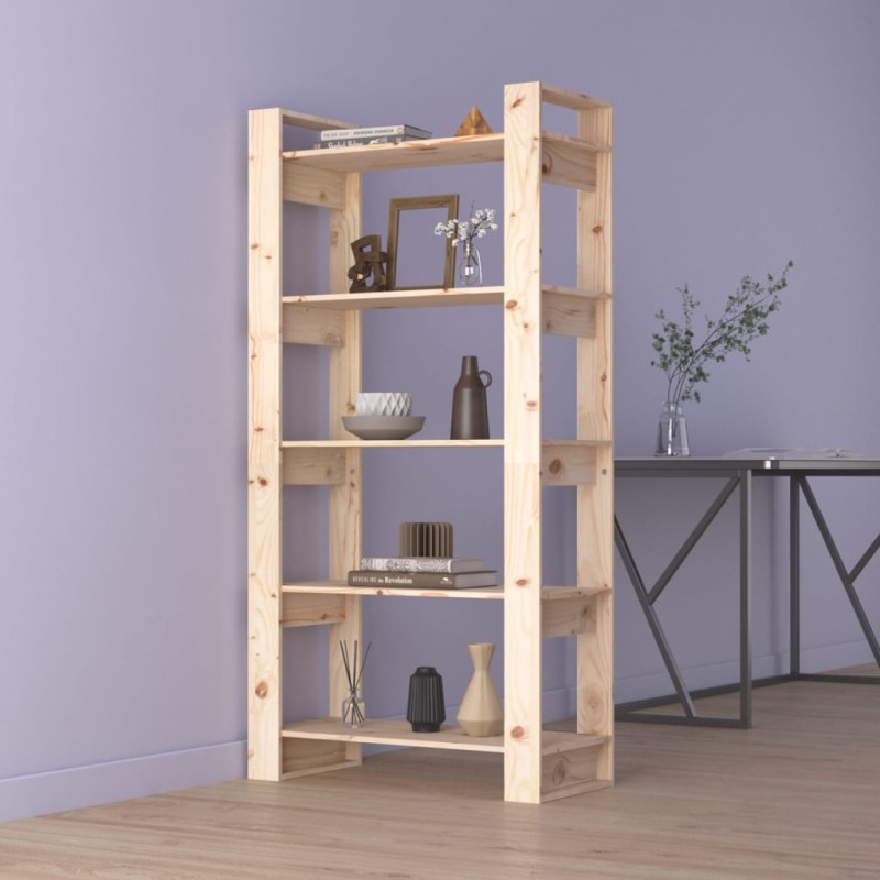 vidaXL Bücherregal/Raumteiler 80x35x160 cm Massivholz vidaXL Bücherregal/Raumteiler 80x35x160 cm Massivholz