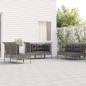 vidaXL 6-tlg. Garten-Lounge-Set mit Kissen Grau Poly Rattan vidaXL 6-tlg. Garten-Lounge-Set mit Kissen Grau Poly Rattan