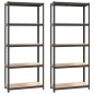 vidaXL Regale mit 5 Böden 2 Stk. Anthrazit Stahl & Holzwerkstoff vidaXL Regale mit 5 Böden 2 Stk. Anthrazit Stahl & Holzwerkstoff