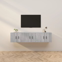 vidaXL TV-Wandschränke 3 Stk. Grau Sonoma 57x34,5x40 cm