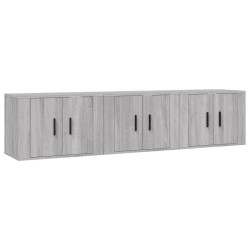 vidaXL TV-Wandschränke 3 Stk. Grau Sonoma 57x34,5x40 cm