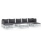 vidaXL 8-tlg. Garten-Lounge-Set mit Kissen Weiß Stahl vidaXL 8-tlg. Garten-Lounge-Set mit Kissen Weiß Stahl