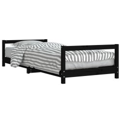 vidaXL Kinderbett Schwarz 80x200 cm Massivholz Kiefer
