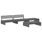 vidaXL 4-tlg. Garten-Lounge-Set mit Kissen Grau Massivholz vidaXL 4-tlg. Garten-Lounge-Set mit Kissen Grau Massivholz