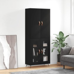 vidaXL Highboard Schwarz 69,5x34x180 cm Holzwerkstoff