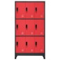 vidaXL Schließfachschrank Anthrazit und Rot 90x45x180 cm Stahl vidaXL Schließfachschrank Anthrazit und Rot 90x45x180 cm Stahl