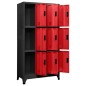 vidaXL Schließfachschrank Anthrazit und Rot 90x45x180 cm Stahl vidaXL Schließfachschrank Anthrazit und Rot 90x45x180 cm Stahl