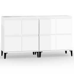vidaXL Sideboards 2 Stk. Hochglanz-Weiß 60x35x70 cm Holzwerkstoff