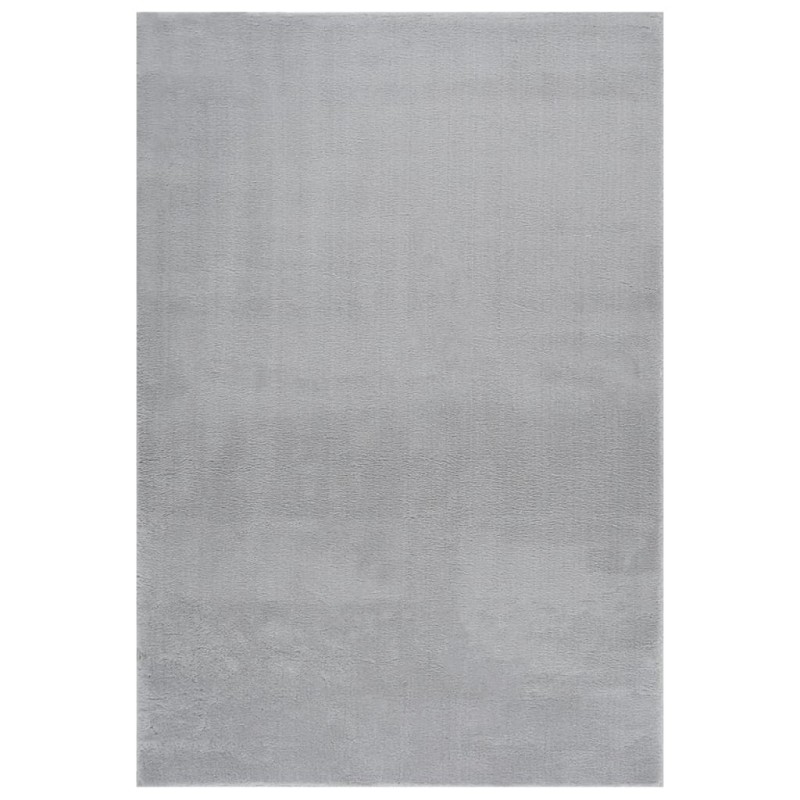 vidaXL Teppich Waschbar Flauschig Kurzflor 160x230 Rutschfest Grau vidaXL Teppich Waschbar Flauschig Kurzflor 160x230 Rutschfest Grau
