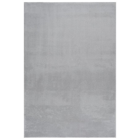 vidaXL Teppich Waschbar Flauschig Kurzflor 160x230 Rutschfest Grau