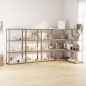 vidaXL Regale mit 4 Böden 5 Stk. Silbern Stahl & Holzwerkstoff vidaXL Regale mit 4 Böden 5 Stk. Silbern Stahl & Holzwerkstoff