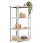 vidaXL Regale mit 4 Böden 5 Stk. Silbern Stahl & Holzwerkstoff vidaXL Regale mit 4 Böden 5 Stk. Silbern Stahl & Holzwerkstoff
