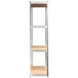 vidaXL Regale mit 4 Böden 5 Stk. Silbern Stahl & Holzwerkstoff vidaXL Regale mit 4 Böden 5 Stk. Silbern Stahl & Holzwerkstoff
