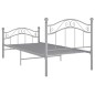vidaXL Bett Grau Metall 90x200 cm vidaXL Bett Grau Metall 90x200 cm