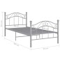 vidaXL Bett Grau Metall 90x200 cm vidaXL Bett Grau Metall 90x200 cm