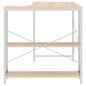 vidaXL Computertisch Weiß und Eiche-Optik 110x72x70 cm Holzwerkstoff vidaXL Computertisch Weiß und Eiche-Optik 110x72x70 cm Holzwerkstoff