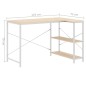 vidaXL Computertisch Weiß und Eiche-Optik 110x72x70 cm Holzwerkstoff vidaXL Computertisch Weiß und Eiche-Optik 110x72x70 cm Holzwerkstoff