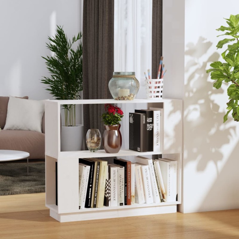 vidaXL Bücherregal/Raumteiler Weiß 80x25x70 cm Massivholz Kiefer vidaXL Bücherregal/Raumteiler Weiß 80x25x70 cm Massivholz Kiefer