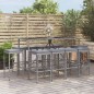 vidaXL 11-tlg. Gartenbar-Set mit Kissen Grau Poly Rattan vidaXL 11-tlg. Gartenbar-Set mit Kissen Grau Poly Rattan