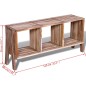 TV-Schrank mit 3 Regalen Stapelbar Wiederverwendetes Teak TV-Schrank mit 3 Regalen Stapelbar Wiederverwendetes Teak
