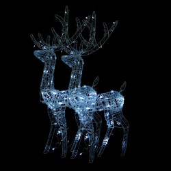 vidaXL LED-Rentiere 2 Stk. Acryl 120 cm Kaltweiß