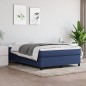 vidaXL Boxspringbett mit Matratze Blau 140x200 cm Stoff vidaXL Boxspringbett mit Matratze Blau 140x200 cm Stoff