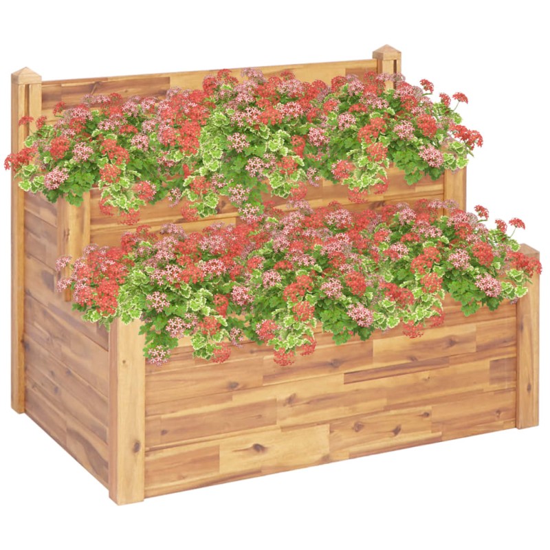 vidaXL Pflanzkübel auf 2 Ebenen 110 x 75 x 84 cm Massivholz Akazie vidaXL Pflanzkübel auf 2 Ebenen 110 x 75 x 84 cm Massivholz Akazie