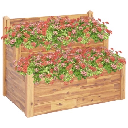 vidaXL Pflanzkübel auf 2 Ebenen 110 x 75 x 84 cm Massivholz Akazie