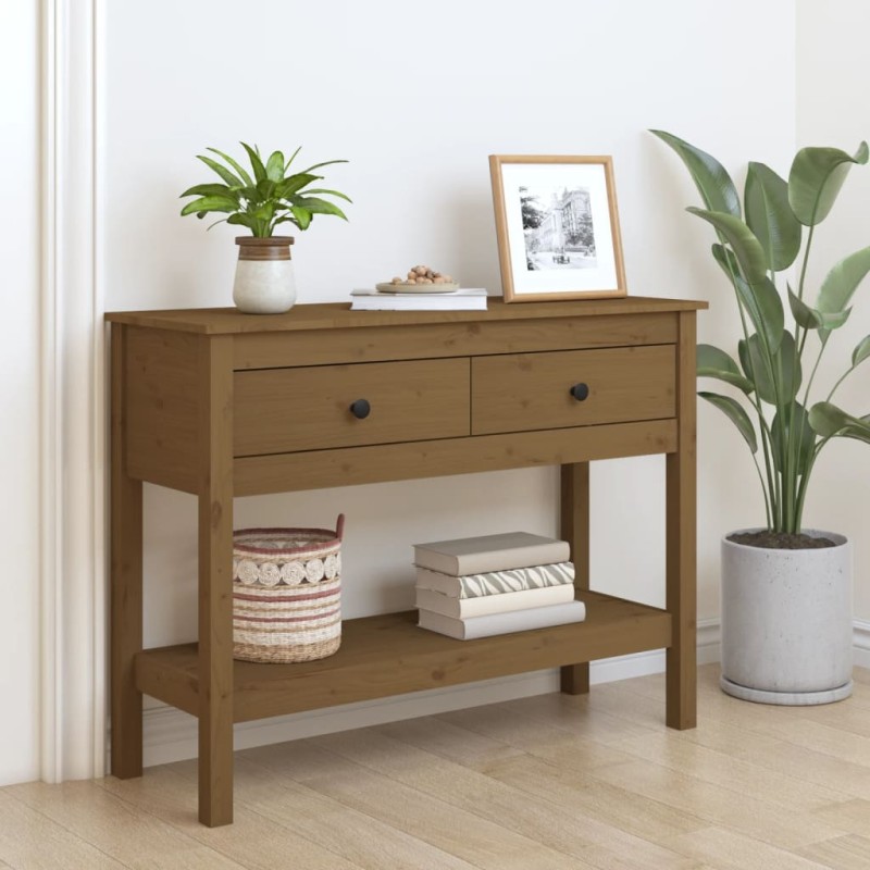 vidaXL Konsolentisch Honigbraun 100x35x75 cm Massivholz Kiefer vidaXL Konsolentisch Honigbraun 100x35x75 cm Massivholz Kiefer