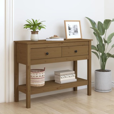 vidaXL Konsolentisch Honigbraun 100x35x75 cm Massivholz Kiefer