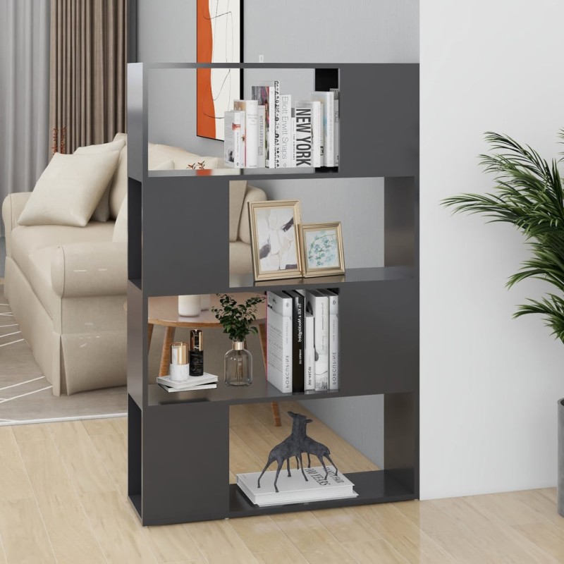 vidaXL Bücherregal Raumteiler Grau 80x24x124,5 cm Holzwerkstoff vidaXL Bücherregal Raumteiler Grau 80x24x124,5 cm Holzwerkstoff