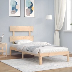 vidaXL Massivholzbett mit Kopfteil 100x200 cm
