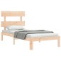 vidaXL Massivholzbett mit Kopfteil 100x200 cm vidaXL Massivholzbett mit Kopfteil 100x200 cm