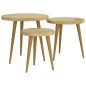 vidaXL 3-tlg. Beistelltisch-Set Hellbraun MDF und Eisen vidaXL 3-tlg. Beistelltisch-Set Hellbraun MDF und Eisen