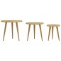 vidaXL 3-tlg. Beistelltisch-Set Hellbraun MDF und Eisen vidaXL 3-tlg. Beistelltisch-Set Hellbraun MDF und Eisen