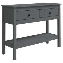 vidaXL Konsolentisch Grau 100x35x75 cm Massivholz Kiefer
