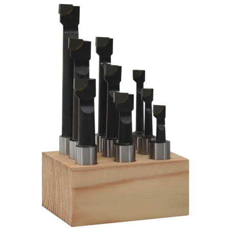 vidaXL Bohrstangen 9 Stk. 12 mm im Holzsockel