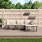 vidaXL 4-tlg. Garten-Lounge-Set mit Kissen Anthrazit Poly Rattan vidaXL 4-tlg. Garten-Lounge-Set mit Kissen Anthrazit Poly Rattan