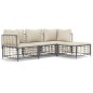 vidaXL 4-tlg. Garten-Lounge-Set mit Kissen Anthrazit Poly Rattan vidaXL 4-tlg. Garten-Lounge-Set mit Kissen Anthrazit Poly Rattan